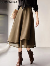 Load image into Gallery viewer, Chic Wrap A-Line Knee Skirt
