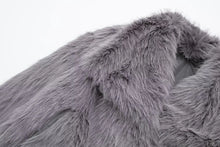 Load image into Gallery viewer, HH 2024 Women 's Vintage Soild Faux Fur Coat Turn-down Collar Long Sleeve Warm Plush Wool Coats Lady Winter Autumn Outwear
