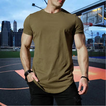 Load image into Gallery viewer, Muscle Fitness T-shirt Summer Men's T-shirts Workout short sleeve Tees Running cotton t-shirts Men Gym Sport Training Tops
