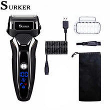 Load image into Gallery viewer, Surker Electric Shaver for Men Rechargeable Intelligent Reciprocating Type Razor Washable Digital LCD Display Shaving Machine
