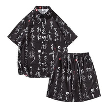 Load image into Gallery viewer, Summer Men's Tracksuit Sets Fashion Print Chinese Style Short Sleeeve Sports Casual Set Men Beach Suits Streetwear Shirts+Shorts
