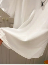 Load image into Gallery viewer, Mujer Cotton Tshirts for Women Summer T-shirts Puff Sleeve O-neck Tees Oversized Tops Fashion Sweet White Tees
