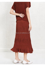 Load image into Gallery viewer, Flowy Pleated Chiffon Maxi Skirt
