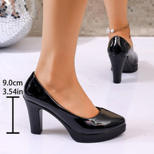 Load image into Gallery viewer, High Heels Shoes Women White Wedding Shoes Thick High Heels Fashion Party Pumps Footwear Black Red Big Size 35-42
