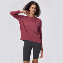Load image into Gallery viewer, Yoga Long Sleeve Workout Top Running Clothes Physical Shirts &amp; Blouses Top Fitness Loose T-shirt Clothing Sportswear Woman Gym
