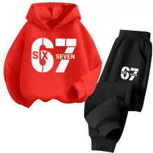 Load image into Gallery viewer, 67 Hoodie Set Big Sale, 2-piece Set Suitable for Children Aged 4 To 13, Discounted Cartoon Printed Cotton Sportswear
