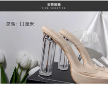 Load image into Gallery viewer, Women's High Heels, 2024 Summer New Waterproof Table with A Line Not Tired Feet Thick Crystal Slippers, Women's Shoes

