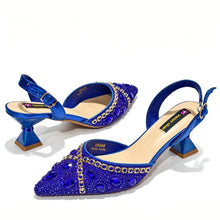 Load image into Gallery viewer, Pointed Toe High Heels Shoes and Matching Bag Set Women Fashion PU Leather Pumps Shoulder Bag Party Wedding Dress Footwear Handb
