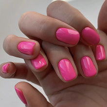 Load image into Gallery viewer, 24Pcs/Set Wearable False Nails for Girls Women Removable Solid Color Short Fake Nails Art Finished Simple White Press on Nail
