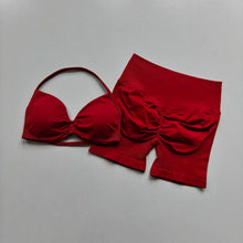 Load image into Gallery viewer, Yoga set for women, fitness, breathable, quick drying training, beautiful back, gathered underwear, high waist, hip lifting shor
