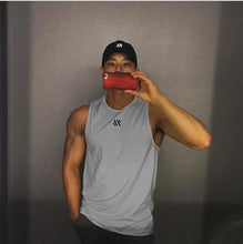 Load image into Gallery viewer, Mens Workout Tank Tops Mash Fabric Quick Dry Muscle Sleeveless Shirts Cut Off Slim Fit  Bodybuilding Gym Tees Singlet
