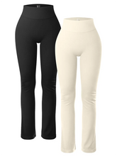 Load image into Gallery viewer, Solid Leggings for Women Seamless Knit Yoga Pants Flared Trousers High Waist Hip Liftting Tights Slim Casual Sports Leggings

