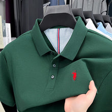 Load image into Gallery viewer, 100% pure cotton short sleeved men's polo shirt summer fashion high-end brand pony embroidery golf top casual business T-shirt
