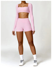 Load image into Gallery viewer, Summer 2PCS Yoga Suit Sports Set Women Quick-Dry Gym Set Women Tracksuit Running Workout Long Sleeve Sports Shirt Yoga Clothing
