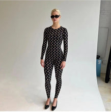 Load image into Gallery viewer, Women Jumpsuit Y2K Streetwear Moon Print Jumpsuit Elastic Long Sleeve Round Neck Autumn Sexy Fashion Bodysuit
