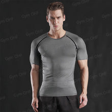 Load image into Gallery viewer, Gym Fitness T Shirt Men's Short Sleeve Summer Boxing Jersey Legging Men Rashguard Compression Pants Quick Dry Tight T-Shirts Men

