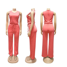Load image into Gallery viewer, Solid Casual Jumpsuit for Women Sleeveless Drawstring High Waist One Pieces Rompers and Jumpsuits Summer Outfits Combinaison
