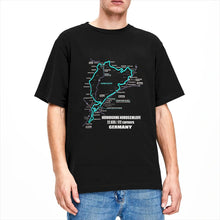 Load image into Gallery viewer, Men T-Shirt Nürburgring Nordschleife Germany Track Map Photographic Blue Print T Shirts Trending Beach Tees  Casual 1Cotton Tops
