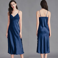 Load image into Gallery viewer, Nightgowns For Women Long Sleeveless Night Gowns Satin Silk Chemise Lingerie Slip Dress Sexy Nightwear Sleep Shirt for Ladies
