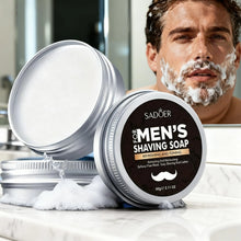 Load image into Gallery viewer, Men's Shaving Soap, Containing Mint Extract and Olive Fruit Oil. The Foam Is Thick and Fine, Making It Easy to Soften the Base of the Beard, Reducing Resistance during Shaving, and Making the Shave Smoother and Sharper.
