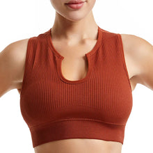 Load image into Gallery viewer, Women's Sleeveless Sports Bra Navel-Leaking with A Chest Pad  Highly Elastic Vest Sexy Stretchy Breathable Bra
