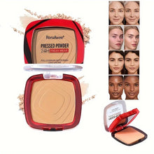 Load image into Gallery viewer, Matte Full Coverage Pressed Powder Foundation With Puff Applicator, 24H Fresh Wear Matte Weightless Finishing Powder Makeup

