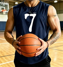 Load image into Gallery viewer, SPORTS 7 New Men Tank Tops Sleeveless Shirt Polyester Mesh Material Quick Dry Breathable Men Workout Fitness Basketball Top Tee
