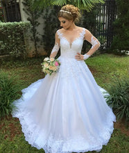 Load image into Gallery viewer, Vestido De Noiva Renda Wedding Dress 2022 Robe Mariage Sexy Bohemian Long Sleeve Wedding Dresses Bride Dress Casamento
