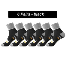 Load image into Gallery viewer, Men’s Breathable Cotton Crew Socks – 6-Pair Set
