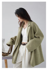 Load image into Gallery viewer, CHIC VEN Women's Woolen Coats Loose Casual Double Breasted Retro Double-sided Jacket Office Lady Outerwear Autumn Winter 2026
