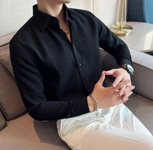 Load image into Gallery viewer, Slim Waffle Business Shirt Men
