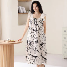 Load image into Gallery viewer, Newest Women Nightdress Female 100% Cotton Nightwear Floral Short Sleeve Sleepdress With Chest Pad
