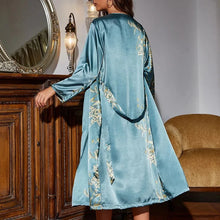 Load image into Gallery viewer, 2-pcs Women's Nightgown Women's Pajamas Satin Dress Sexy Slip Dress Women's Silk Robe Satin Woman Nightie Home Suit for Women
