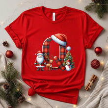 Load image into Gallery viewer, Festive Alphabet Holiday Casual Tee
