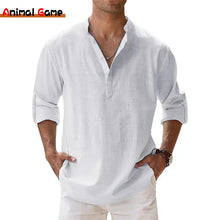 Load image into Gallery viewer, Lightweight Cotton Henley Shirt Men
