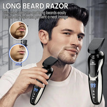 Load image into Gallery viewer, Rechargeable Electric Shaver for Men All in One Trimmer Set with Nose Trimmer Sideburns Trimmer Face Cleaning Brush
