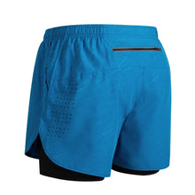 Load image into Gallery viewer, Summer Men's Reflective Running Shorts Fitness Quick Drying Double-Layer Shorts Men's Exercise Training Bodybuilding Shorts
