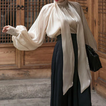 Load image into Gallery viewer, Elegant Chiffon Lantern Sleeve Blouse
