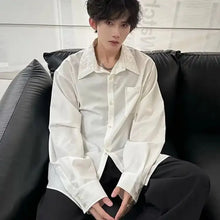 Load image into Gallery viewer, Men's Satin Shirt with Embellished Collar
