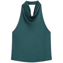 Load image into Gallery viewer, HXAO Top Women Halter Satin Women Tops Backless Corset Top Vest Yellow Pink Black Summer Elegant Sexy Tops Tank Vestidos

