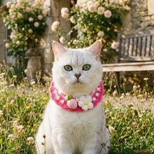 Load image into Gallery viewer, Pet Accessories Adjustable Flower Pet Scarf Bib Sweet Handmade Cat Strawberry Collar Decorative Cozy Cat Woven Bib Photo Shoots
