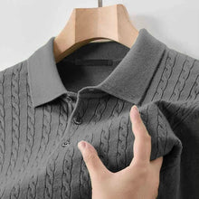 Load image into Gallery viewer, V-Neck Lapel Knit Polo Sweater
