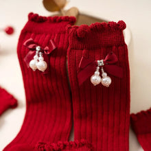 Load image into Gallery viewer, Sparkly Bow Baby Knee Socks
