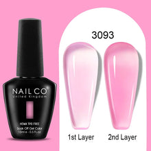 Load image into Gallery viewer, NAILCO 15ml Colorful Jelly Gel Nail Polish Gorgeous Color HEMA TPO FREE Soak Off UV LED Semi Permanent Long Wear Gel Varnish
