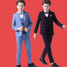 Load image into Gallery viewer, Formal Kids Plaid Tuxedo Suit

