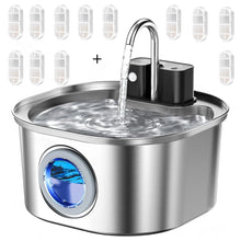 Load image into Gallery viewer, 3L Stainless Steel Wireless Recharging Sensor Cat Water Fountain Auto Drinking Fountain For Cats Dog Drinker Pet Dispenser Bowl
