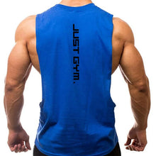 Load image into Gallery viewer, Gym Clothing Men Sides Cut Off T-shirts Dropped Armholes Tank Tops Workout Fitness Sleeveless Vest Outdoor Jogging Undershirt
