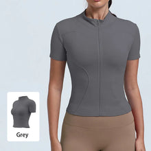 Load image into Gallery viewer, New Women's High-Elastic Yoga Jacket — Form-Fitting, "Naked-Feel" Running &amp; Fitness Top (Short Sleeve)
