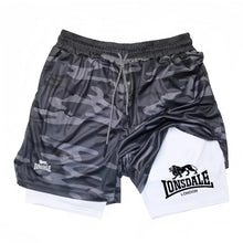 Load image into Gallery viewer, Print 2in1 Running Shorts for Men Gym Workout Compression Shorts with Phone Pocket Towel Loop Summer Sport Athletic Activewear
