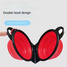 Load image into Gallery viewer, 1-piece 2-in-1 Foldable Dual Bowl Feeding Bowl Portable Outdoor Travel Dog Cat Drinking Bowl Pet Supplies Outdoor Feeding Water
